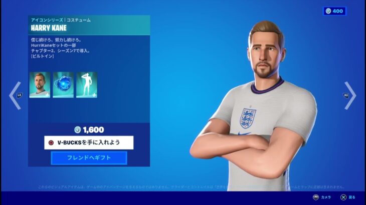 【フォートナイト】2022年11月30日 日替わりアイテムショップ スキン 全身から上部アップ動画   HARRY KANE